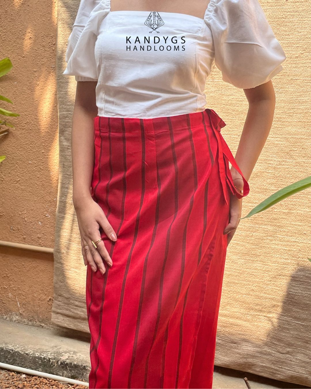 Lungi - Red with Black Stripes