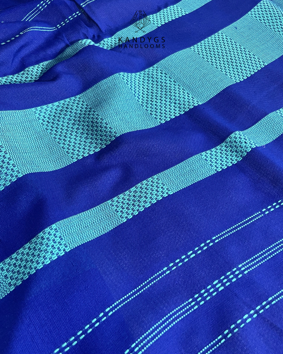 Saree Bamboo - Royal blue and teal striped