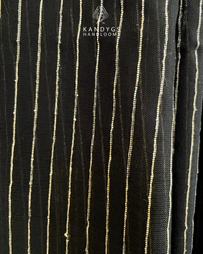 Saree  Bamboo Black & Ash  with Gold Threads