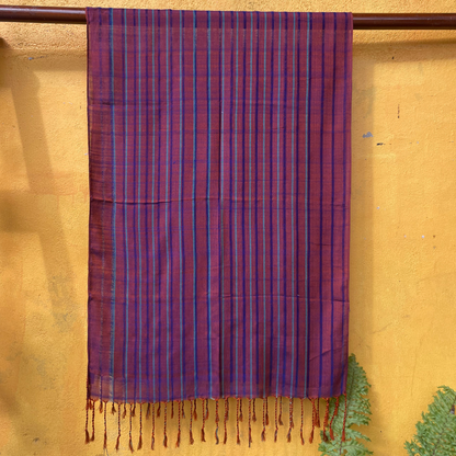 Shawl - Indigo & Blue stripes