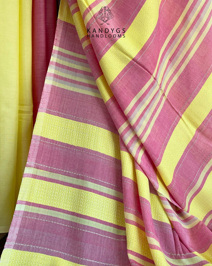 Saree  Bamboo Pink & Yellow