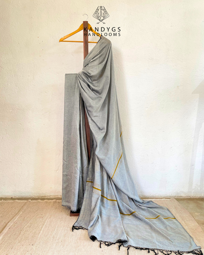 Saree  Bamboo Grey with Gold Threads