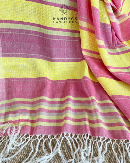 Saree  Bamboo Pink & Yellow