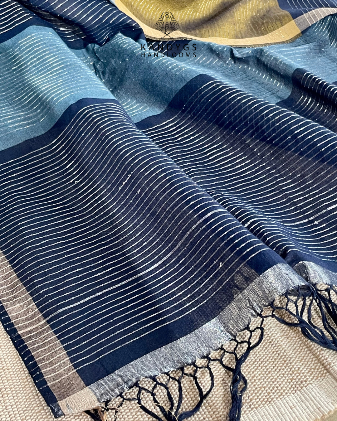 Saree Bamboo -Blue and Gold