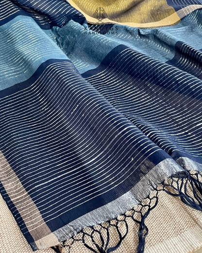 Saree Bamboo -Blue and Gold