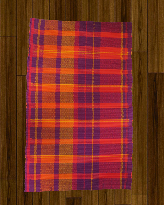 Floor rug - Orange,yellow & Purpel Stripes