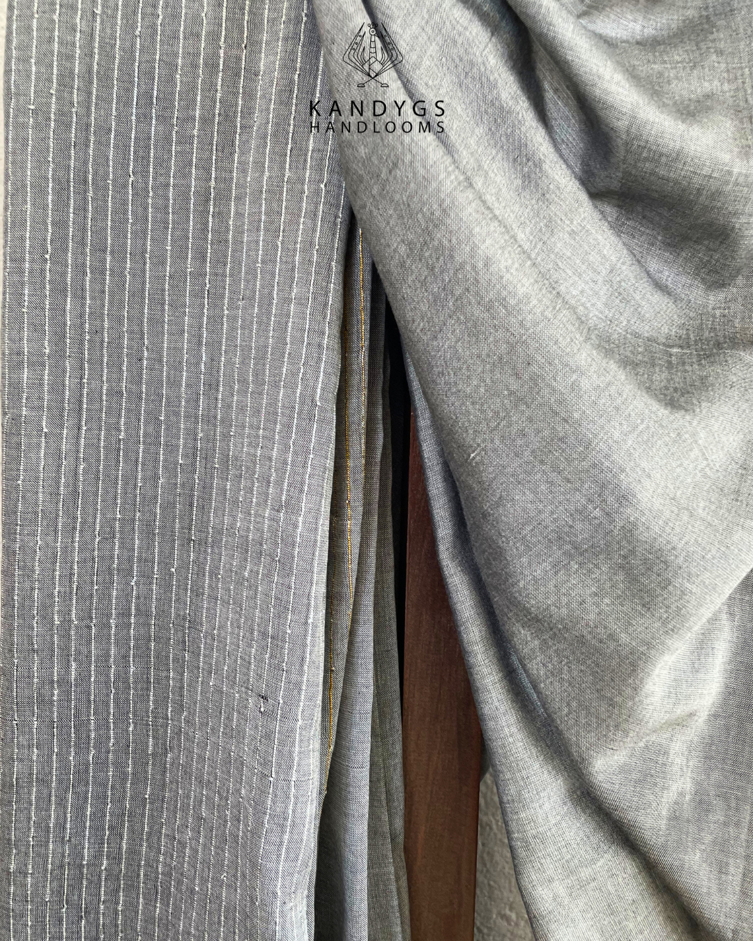 Saree  Bamboo Grey with Gold Threads
