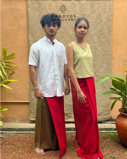 Sarong - Red & Green