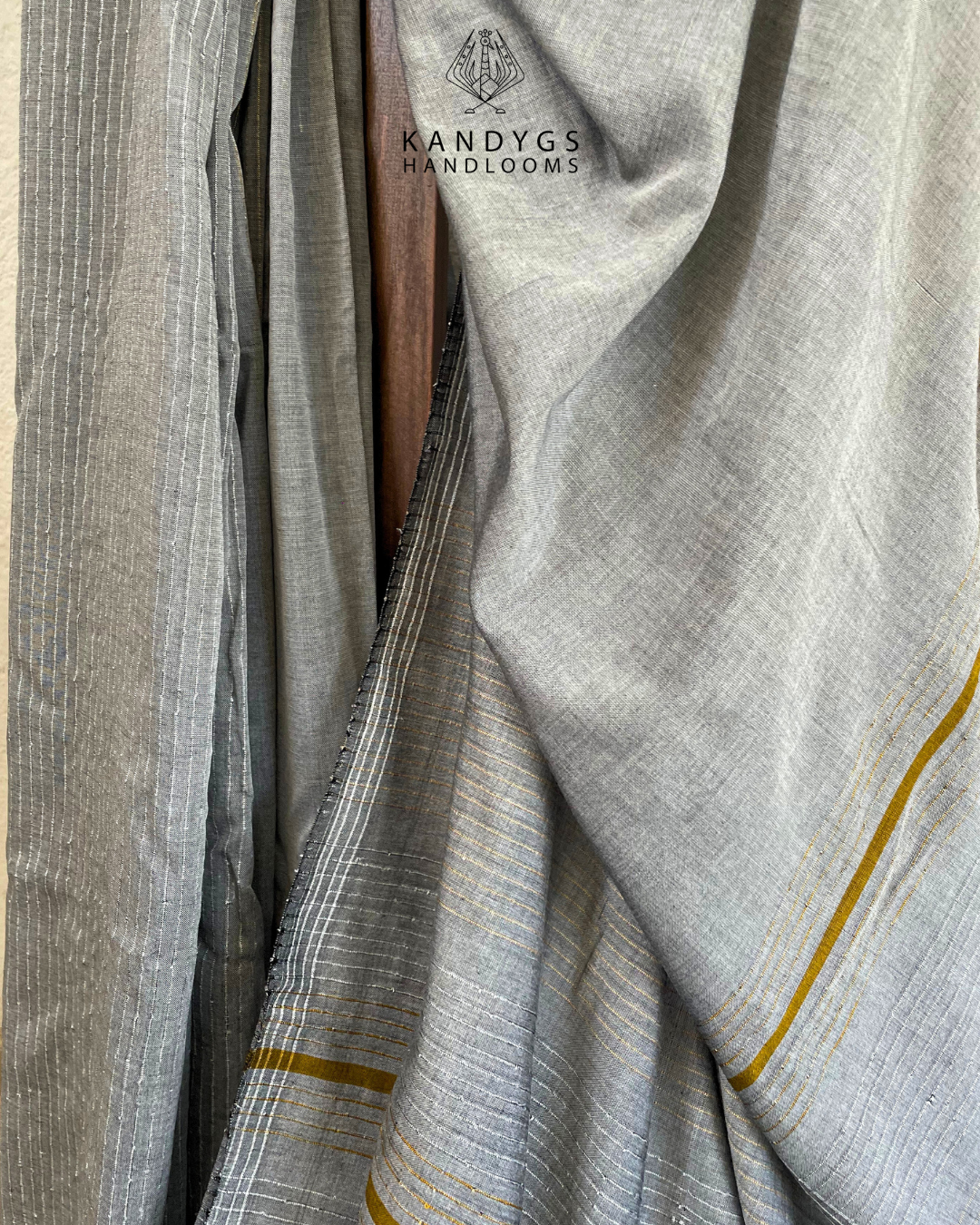 Saree  Bamboo Grey with Gold Threads