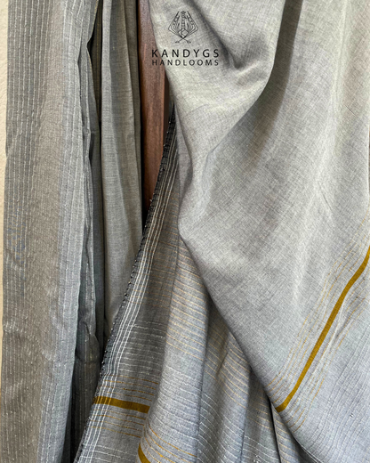 Saree  Bamboo Grey with Gold Threads