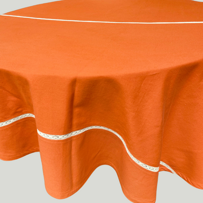 Round table cloth Beeralu - orange ( 6 seater- 72Q )