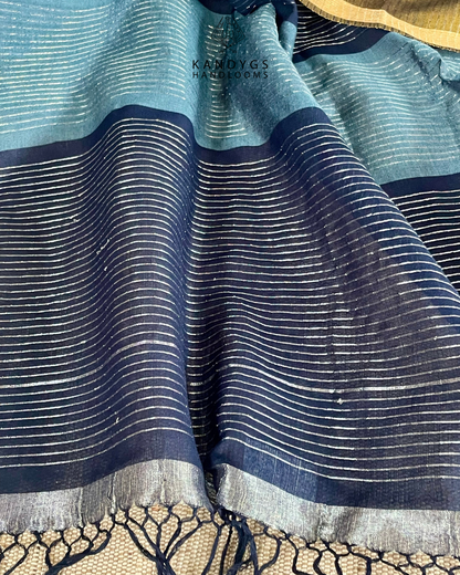 Saree Bamboo -Blue and Gold
