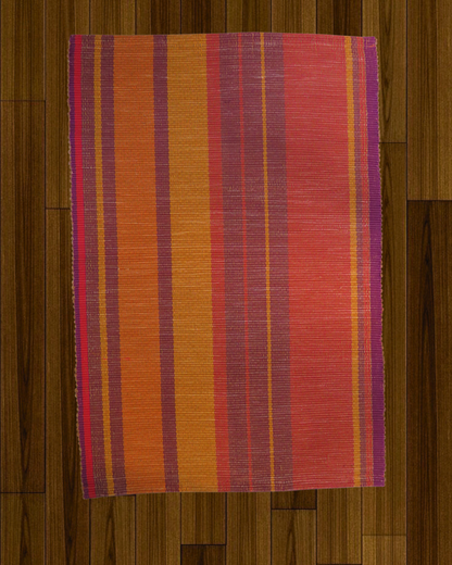 Floor rug - Orange & Purpel Stripes