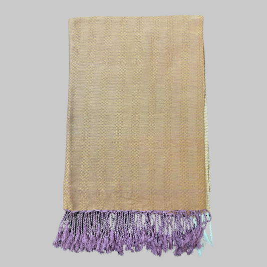 BAMBOO & Cotton Throw-Light Purple & Beige