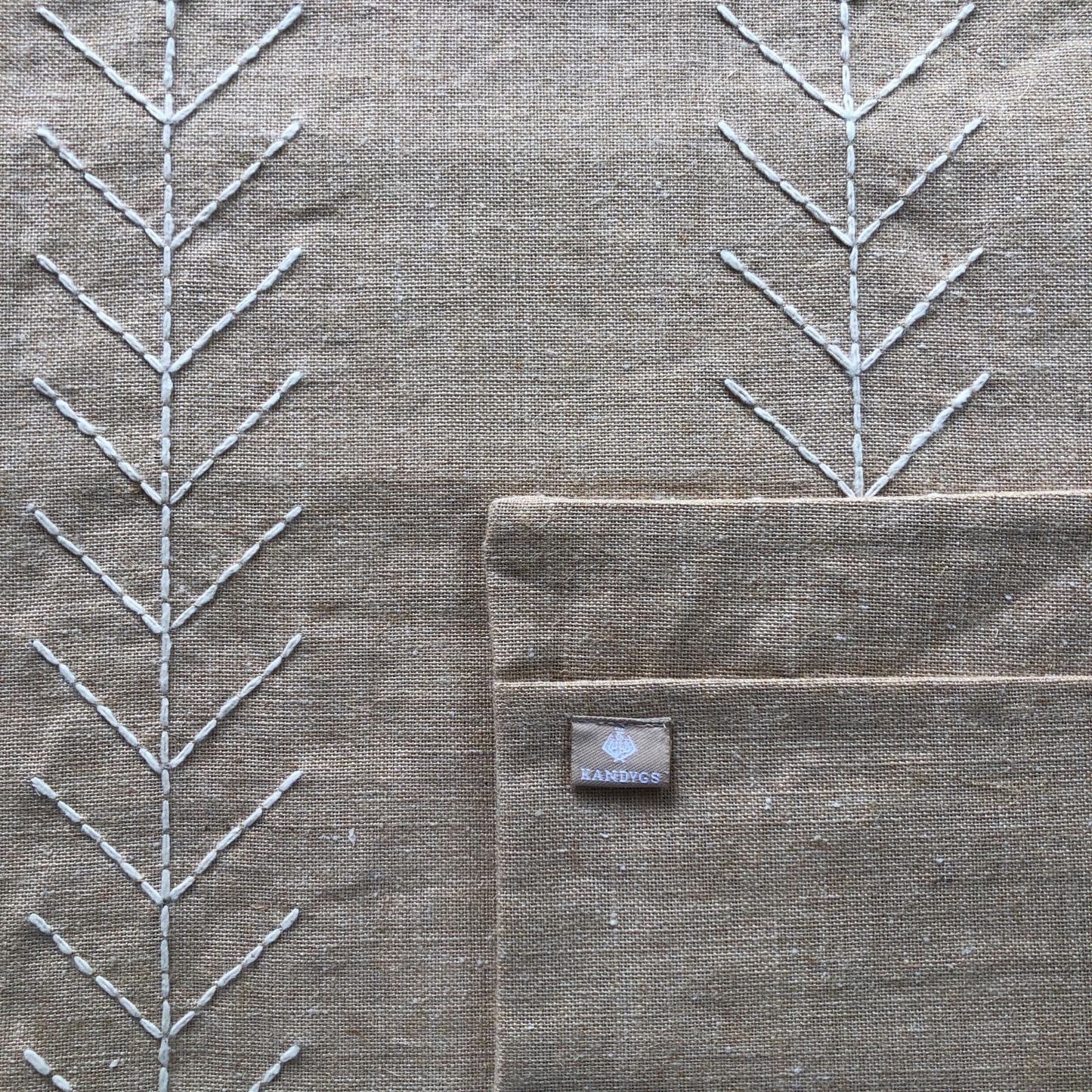 Jute Cushion Cover (16 x 16) - Feathers