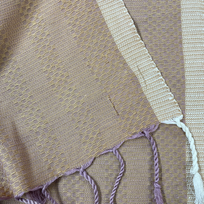 BAMBOO & Cotton Throw-Light Purple & Beige