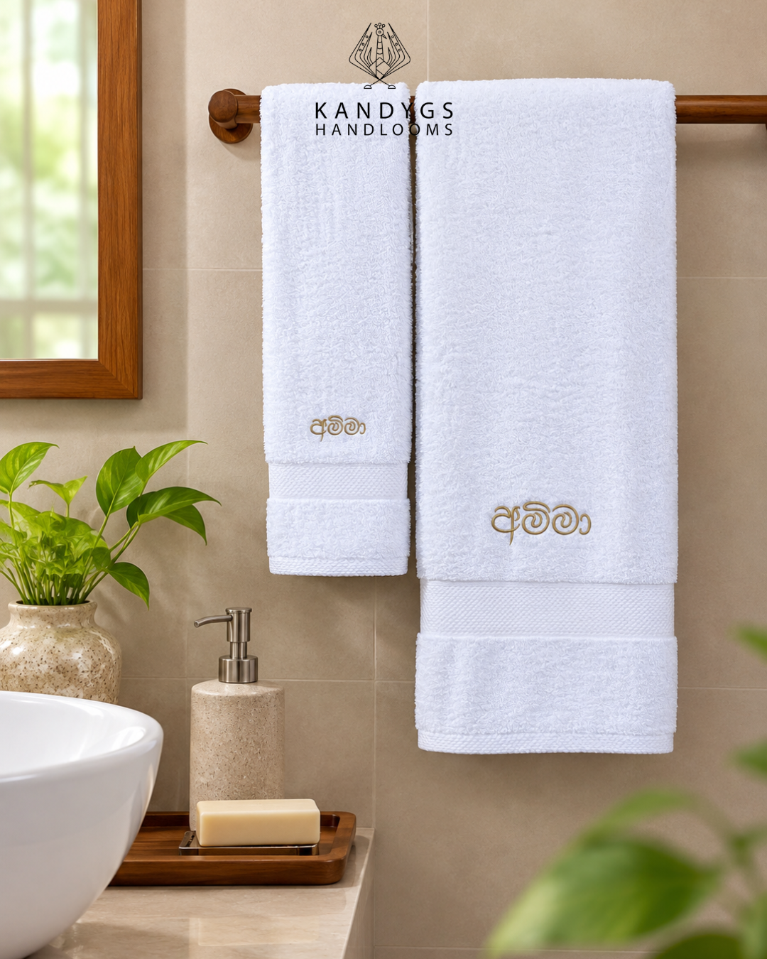 Embroidered Towel Gift Pack - අම්මා | அம்மா – Mother