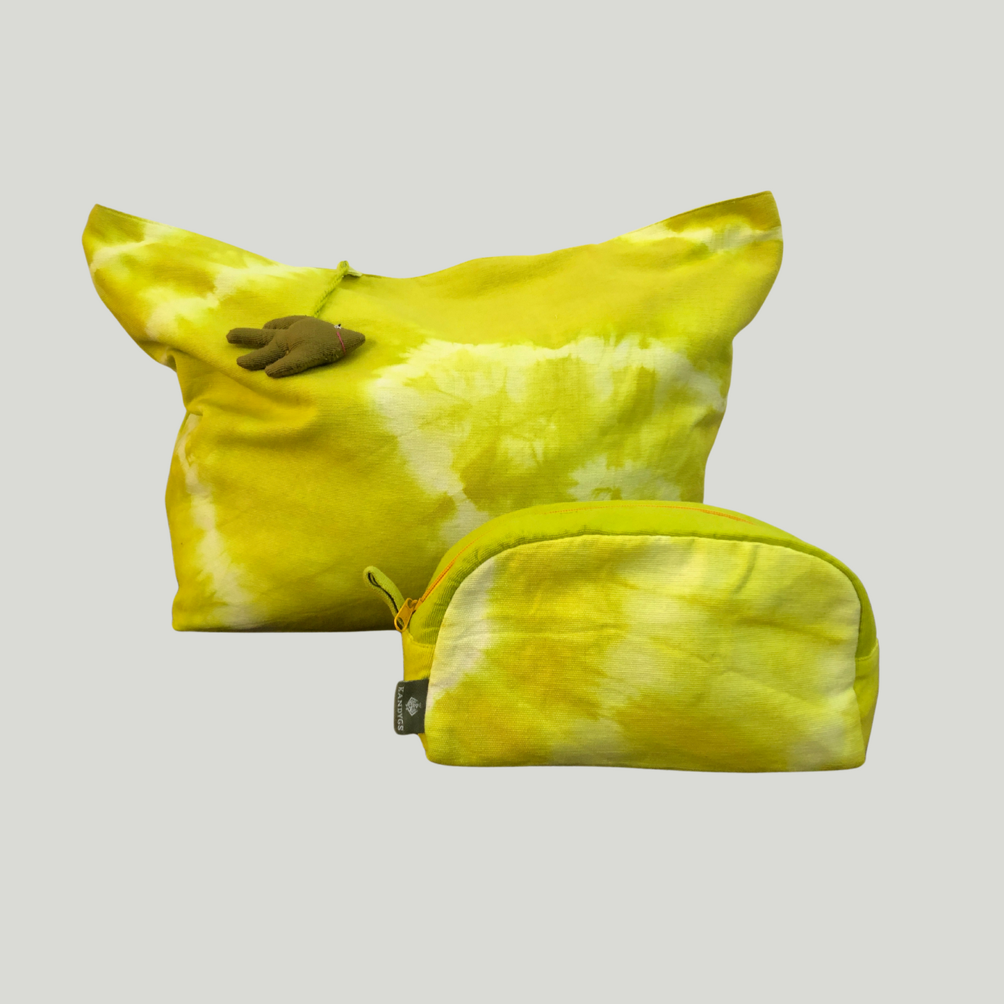 Beach bag w/ Fish key tag - Lime Green (Tie & Dye)