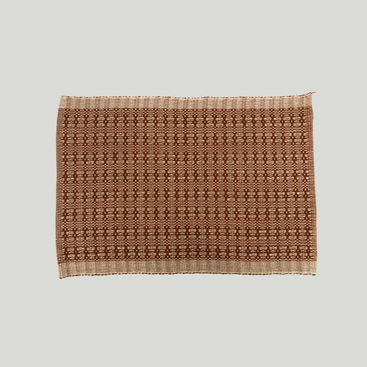 Designer Table Mat - Rust & White