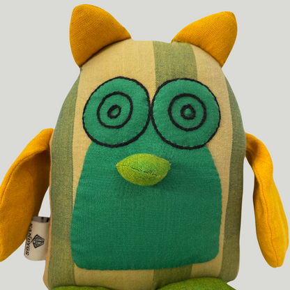 Kids Toy - Owl (Green & Yellow stripes)