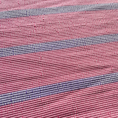 Floor rug - Baby Pink with sky blue stripes