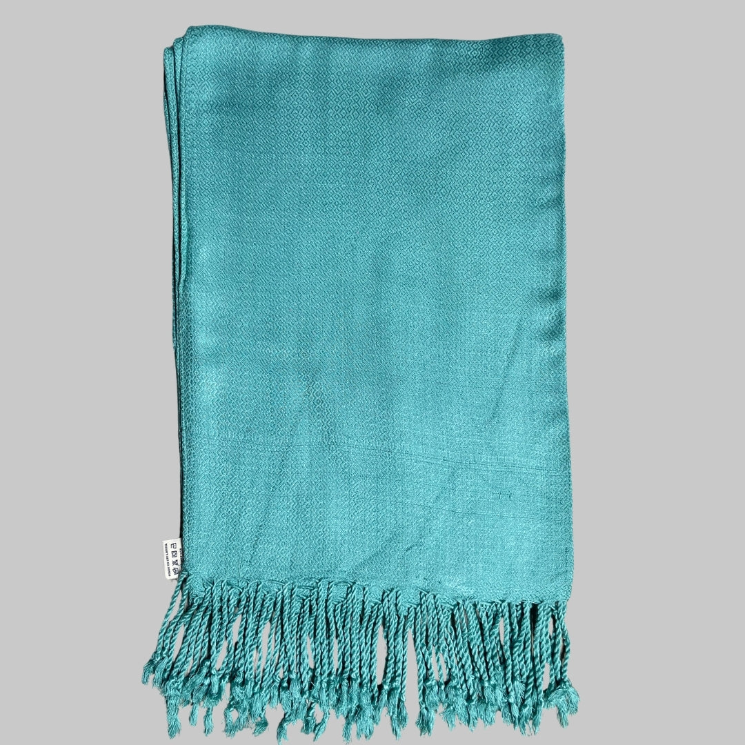 BAMBOO & Cotton Throw- Turquoise Blue