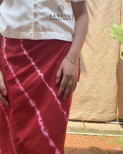 Lungi - Red & White Tie-Dye