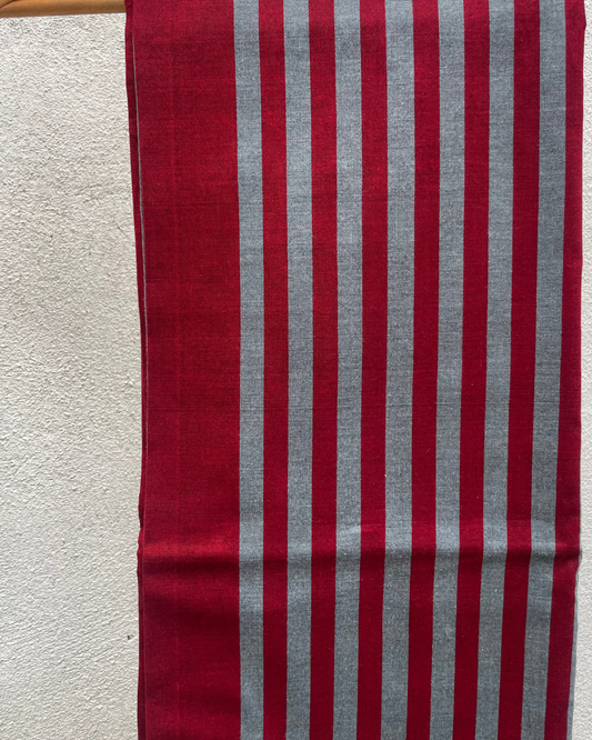 Maroon and Gray Striped Sarong