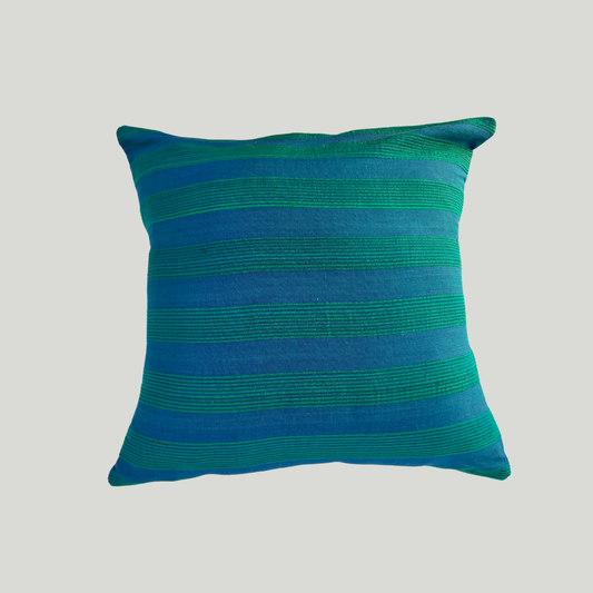 Mercerized Cushion Covers - Turquoise blue & Royal blue (16" x 16")