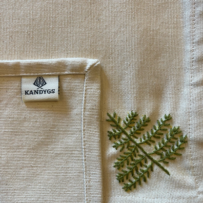 Serviette - Off White with X' Mas Tree Embroidered