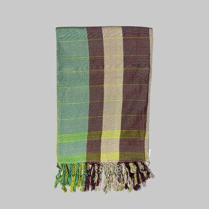 Throw-Green & Brown With Beige