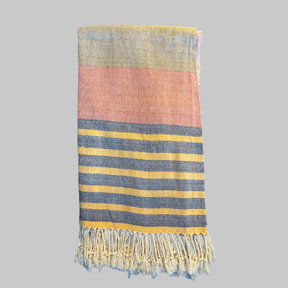 Bamboo & Cotton Throw - Rust stripes II