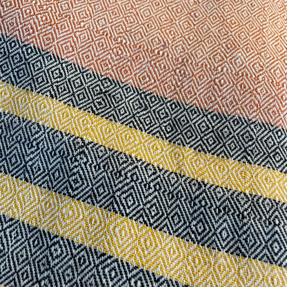 Bamboo & Cotton Throw - Rust stripes II