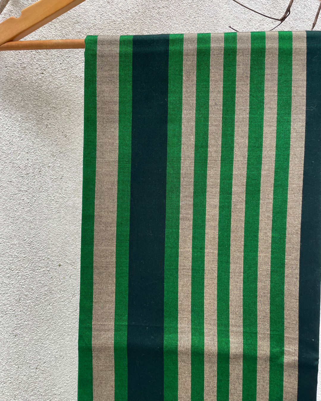 Green and gray striped sarong.