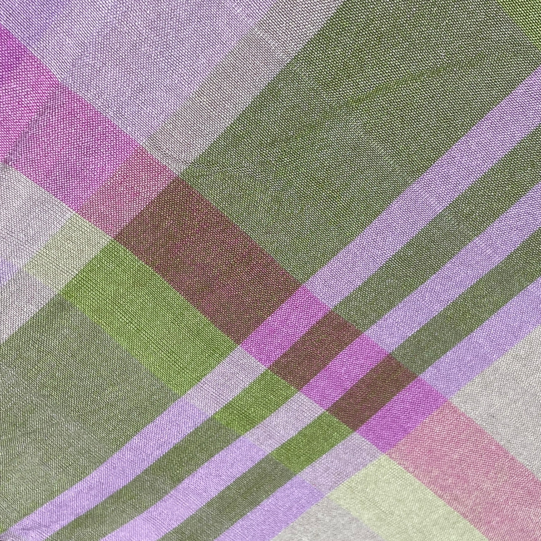 Throw-  Pink with Green & yellow Stripes