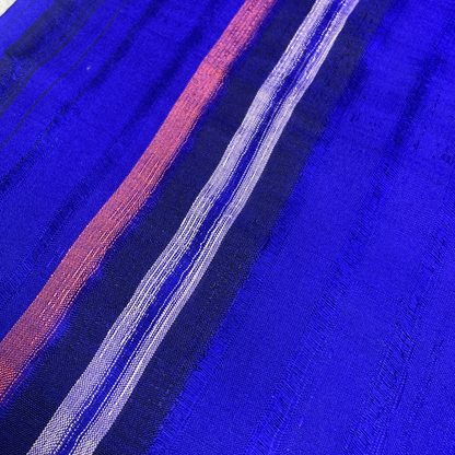 Shawl - Blue with pink & white Stripes