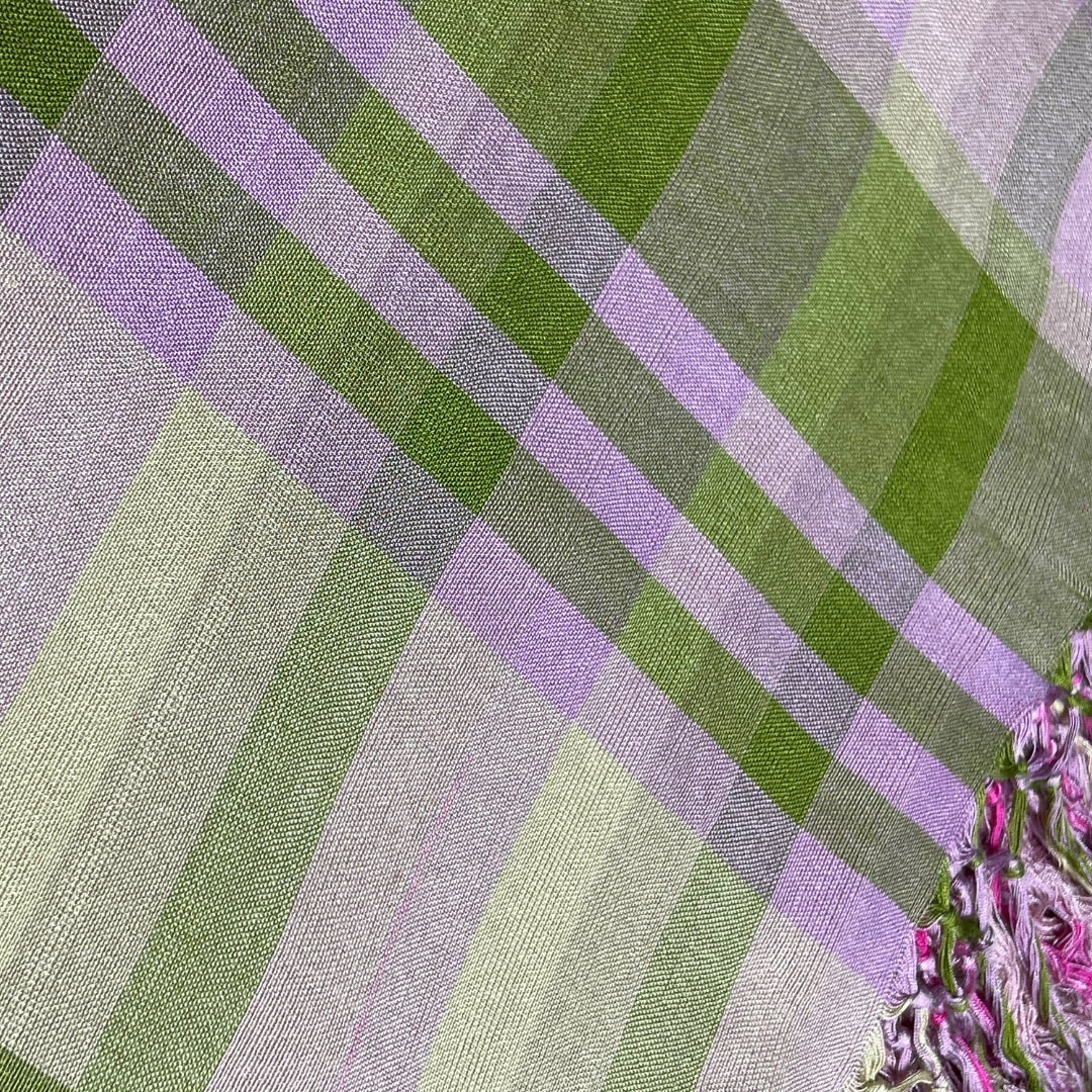 Throw-  Pink with Green & yellow Stripes ii