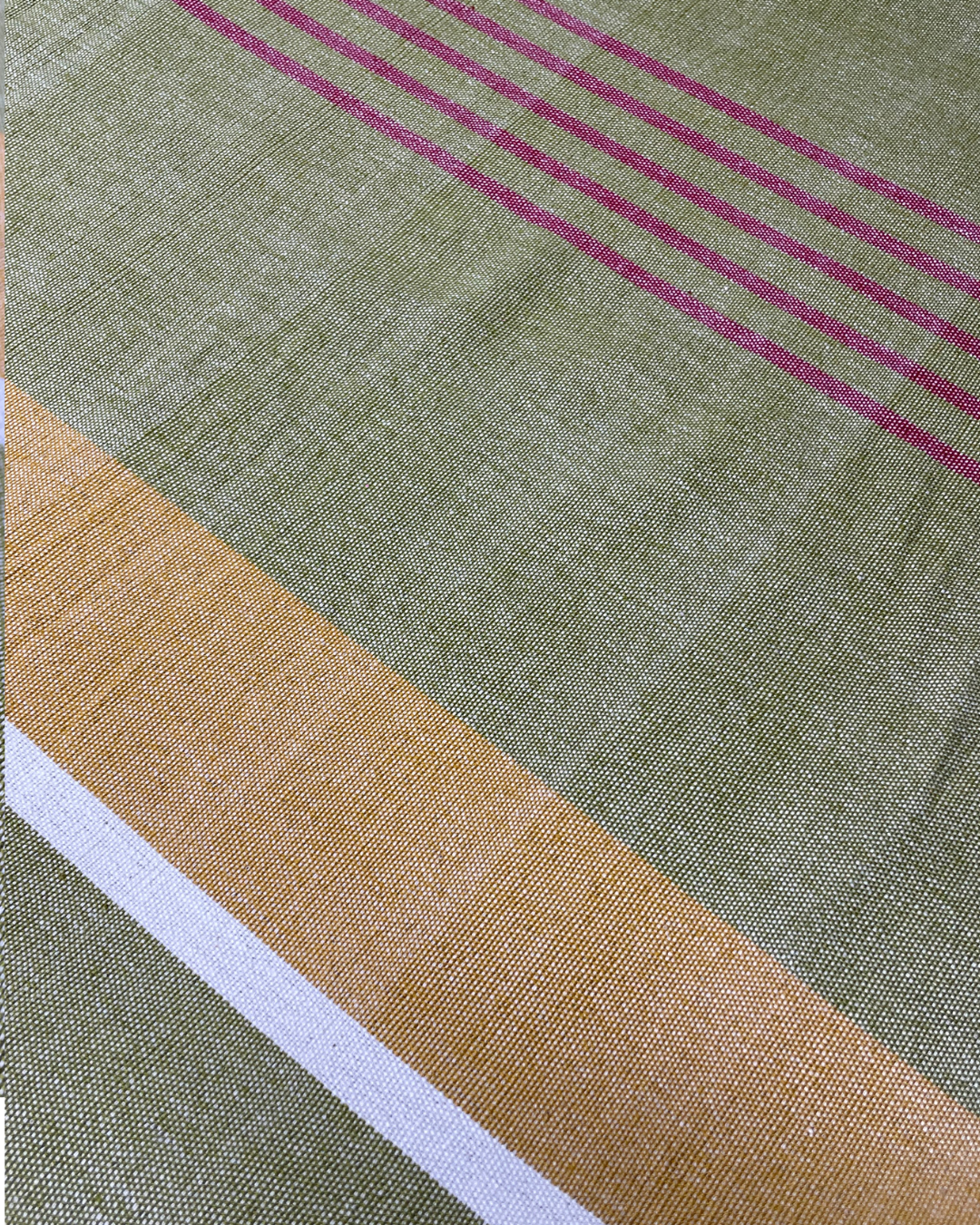 JSC Fabric- Mustard with Green & Red stripes