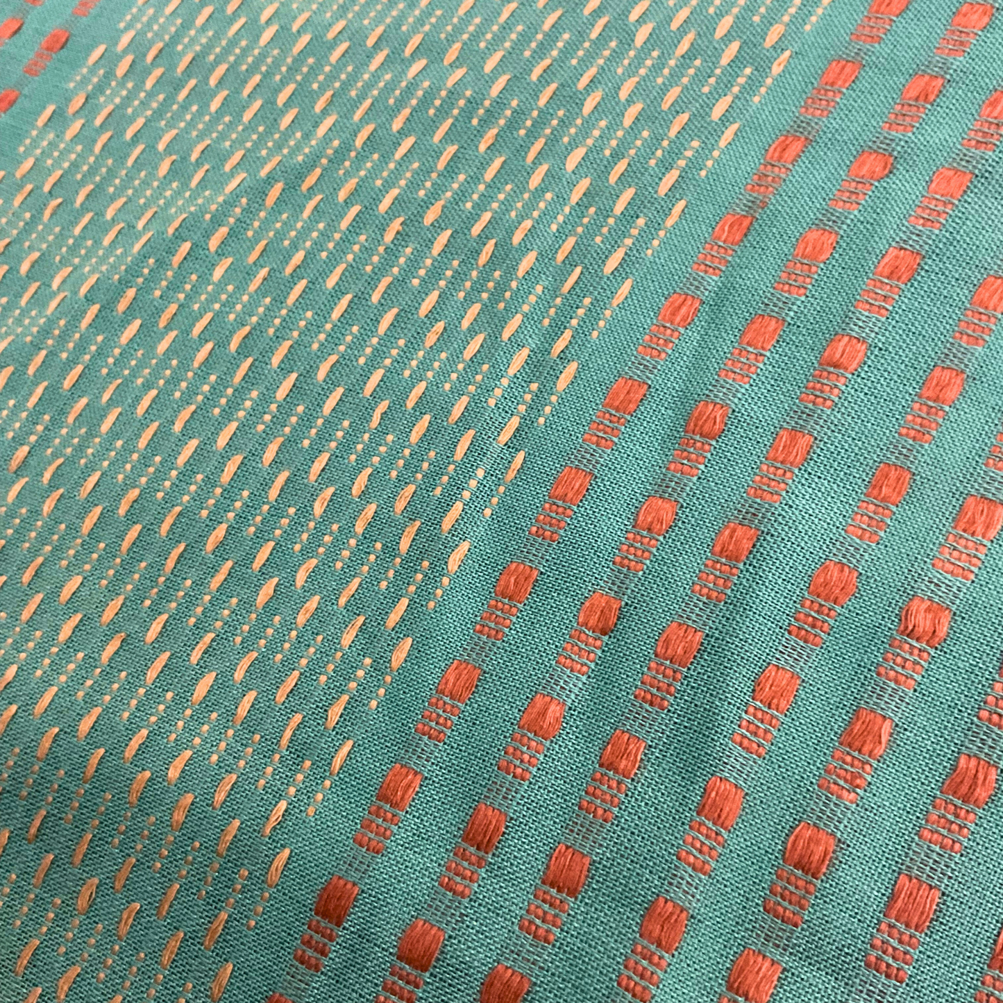 Saree - Light Turquoise with Gold & Rust