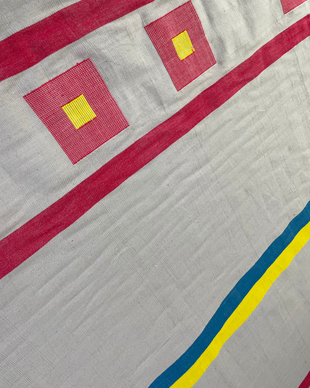 Fabric - Ash with Red & yellow ,blue