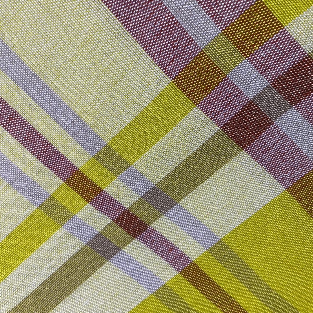 Throw- Yellow With Marron & White Stripes