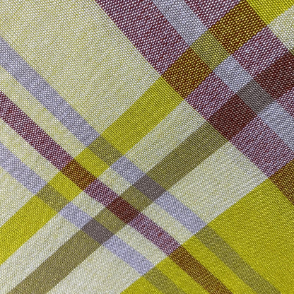 Throw- Yellow With Marron & White Stripes