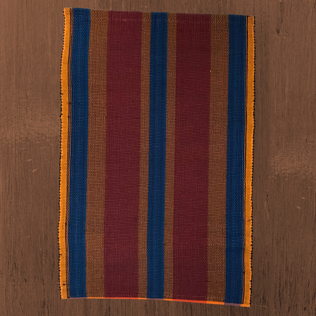 Floor rug - Multicolored stripes with a black shot
