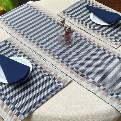 Table Mat -  Blue & White check