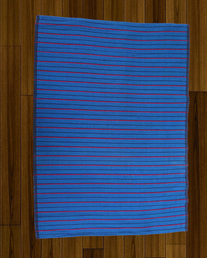 Rug - Blue & Red ,Black Stripes