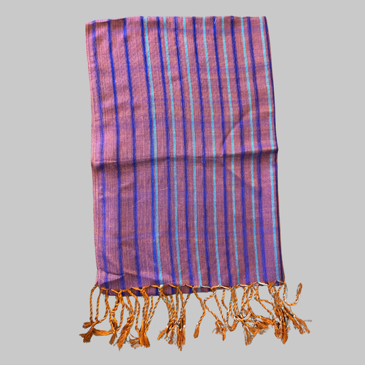 Shawl - Indigo & Blue stripes