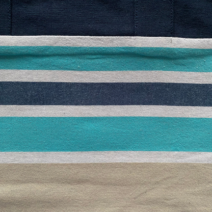 Designer Tote Bag - Blue Stripes