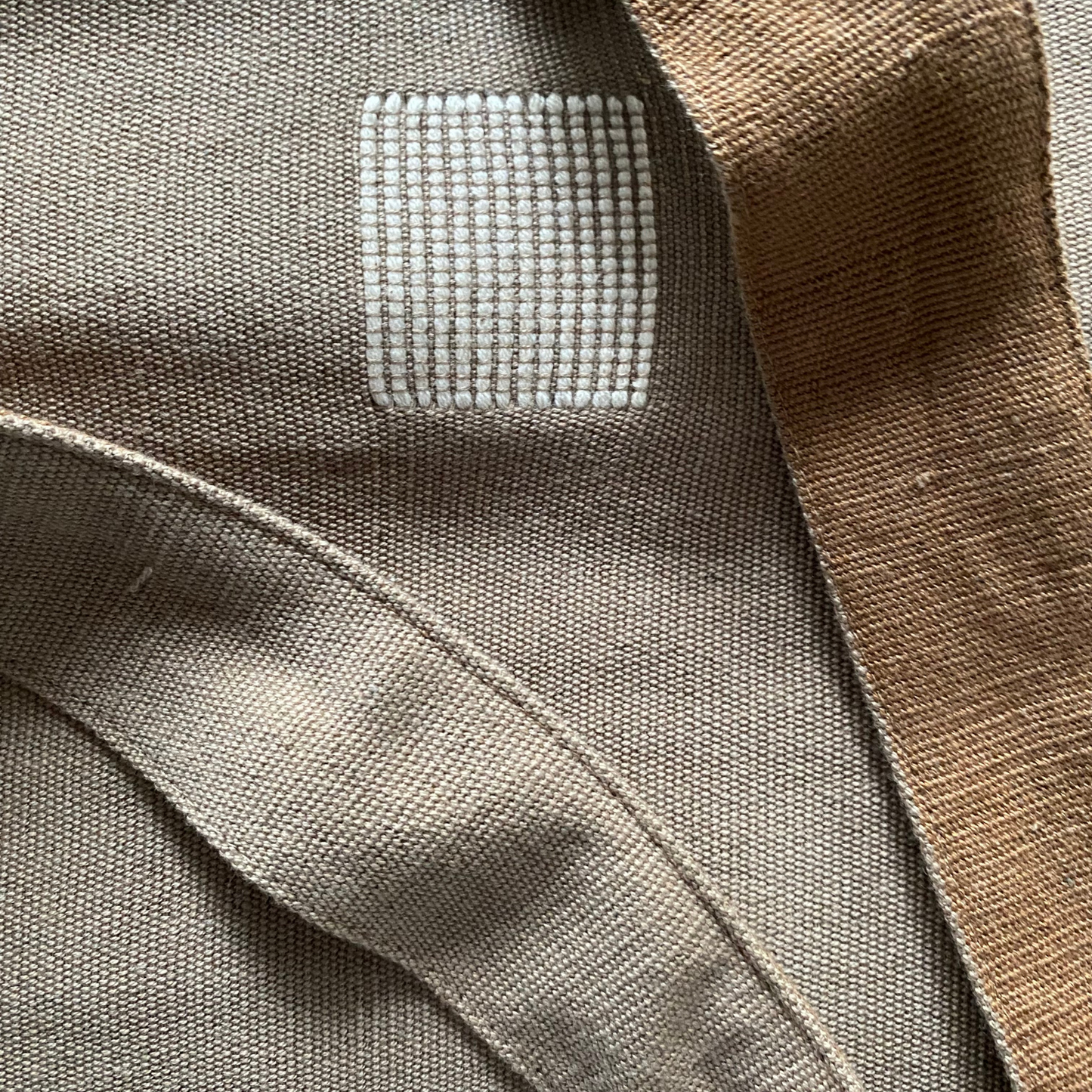 Designer Tote Bag - Beige & Leaf Green