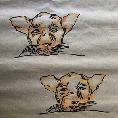 Hand Painted Gift Wrapping Papers - Puppy