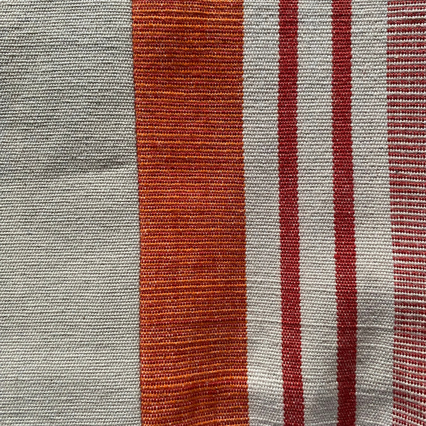Designer Tote Bag - Off White & Rust Stripes
